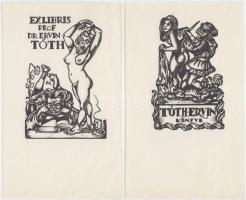 cca 1920-50 Összesen 5 db klf. ex libris, többnyire klisék, de van közte jelzett metszet is. Változó méretben.