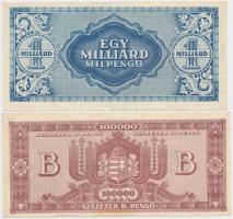 1945. 1.000.000P + 1946. 1.000.000.000P + 1.000.000.000MP + 100.000BP mindegyik hamis "Magyar M...