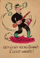 5 db RÉGI humoros holland grafikai lap, Piet Gertenaar rajzaival / 5 old humorous Dutch graphic post...