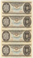 1989. 50Ft (8x) 4db+4db egymásutáni sorszámmal, csak egy ugrással! T:1