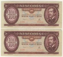 1975. 100Ft (4x) egymásutáni sorszámmal T:II+,II