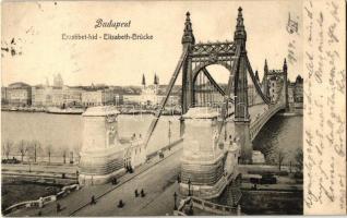 Budapest, Erzsébet híd - 3 db régi képeslap / 3 old postcards