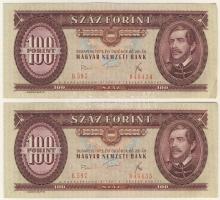 1975. 100Ft (4x) egymásutáni sorszámmal T:II+,II