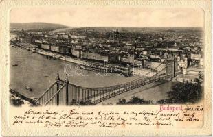 Budapest, Erzsébet híd - 2 db régi képeslap / 2 old postcards
