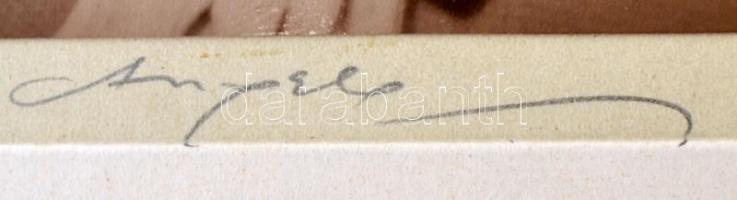 cca 1935 Angelo (1894-1974) aláírt, matricával jelzett műtermi felvétele, 22x16 cm, karton 42x30 cm