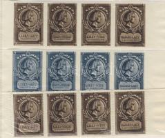 1932 Liszt-hét 3db magyar és idegen nyelvű levélzáró csík (12db)
