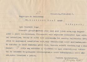 1942 dr. Singer Leó várpalotai rabbi saját kézzel aláírt levele. / Autograph signed letter of Várpalota rabbi