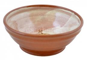 Címeres mázas kerámia tál, d:17 cm, m:6 cm