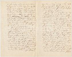 1848 Tállya, valószínűleg Szabó János (1790-1861) szemészorvos által kézzel írt magyar nyelvű levél ...