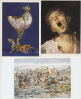 ~100 MODERN motívum képeslap, főleg művészeti téma, festmények, szobrok, használati tárgyak / ~100 modern motive postcards, mainly art theme, paintings, sculptures, religious and everyday objects