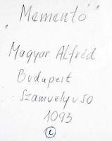 cca 1975 Magyar Alfréd: Mementó, feliratozott vintage fotóművészeti alkotás, 29x39 cm