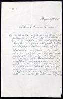 1933 Lőw Immánuel szegedi rabbi saját kézzel írt levele. / Autograph  letter of  Szeged rabbi