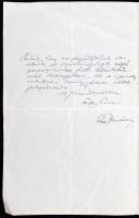 1933 Lőw Immánuel szegedi rabbi saját kézzel írt levele. / Autograph  letter of  Szeged rabbi