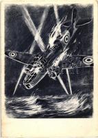 On descend un avion de combat anglais / WWII military, British fighter aircraft s: Hans Adolph (EK)