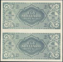 1946. 1.000.000.000BP hátoldali fázisnyomata egybefüggő 2-es ívben, jó minőségű másolat / good copy T:II