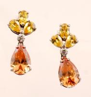 Ezüst fülbevaló kővel,  Ag., br.:6gr., jelzett /Silver earrings with stones,  Ag. gross: 6gr, marked