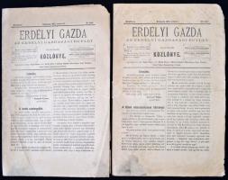 1875 Az "Erdélyi Gazda" c. folyóirat 8 egymást követő száma 1875 augusztusa és októbere kö...