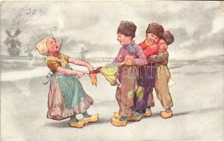 Dutch children fighting over a doll, folklore B.K.W.I. 496-2 (EB)