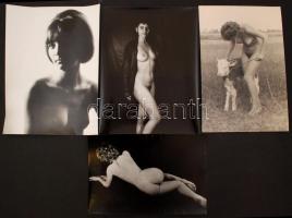 cca 1978 Aktfotók, 4 db finoman erotikus fénykép, 25x36 cm és 40x30 cm közötti méretekben / 4 erotic photos