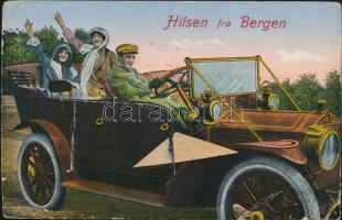 Bergen, automobile, leporellocard (fa)