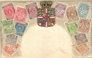Denmark, set of stamps, coat of arms, Ottmar Zieher Carte Philatelie No. 2 (EB)