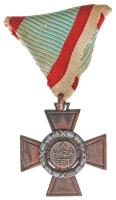 1943. "Tűzkereszt II. fokozata" oxidált hadifém kitüntetés mellszalaggal T:2- Hungary 1943. "Fire Cross, 2nd Class" war metal decoration with ribbon C:VF NMK 447.