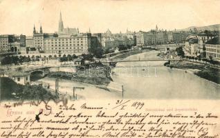 1899 Vienna, Wien; Donaukanal, Aspernbrücke / bridge (EK)