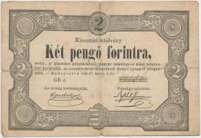 1849. 2Ft "Kincstári utalvány" T:III- szakadás