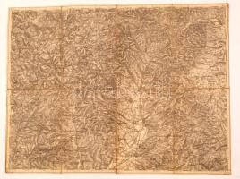 1895 Tót-Próna és Privigye katonai térképe(Zone 10 Col.XIX.), vászontérkép, 39x51 cm