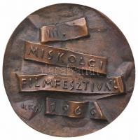 Kiss Kovács Gyula (1922-1984) 1966. "III. Miskolci Filmfesztivál" kétoldalas Br plakett (9...