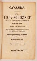 1871 Gyászima báró Eötvös József emlékére Deézsen 1871. febr. 6. rendezett nemzeti gyászünnepély alk...