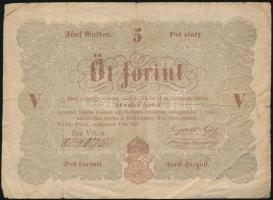 1848. 5Ft Kossuth bankó vörösesbarna T:III