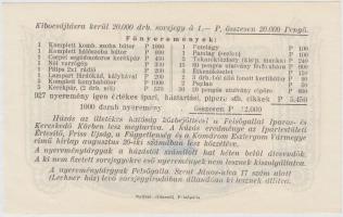 1939. "Ipartestületi Sorsjegy - A Felsőgalla és Vidéke Ipartestület" sorjegye 1P értékben,...
