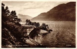 Loch Lomond, Winding Road, automobile, Valentines Postcard No. A344