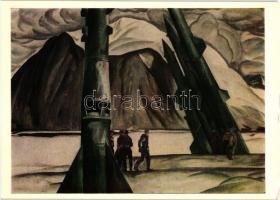 12 db MODERN szovjet űrhajó művészeti motívumlap sorozat / 12 modern Soviet space travel and astrona...