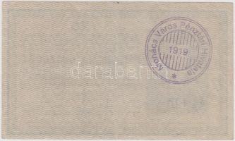 1918. 25K "3107" 3mm, hullámos hátlap, "Mohács Város Pénztári Hivatala 1919" fel...
