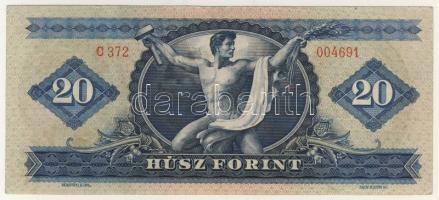 1965. 20Ft "Dózsa" arcán két erős festékfolttal T:II