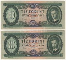 1969. 10Ft (2x) egymásutáni sorszámokkal T:II+