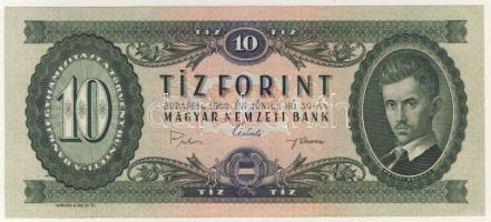 1969. 10Ft értékjelzés alatt erős festékfolt T:I