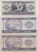 1980. 20Ft + 1980-1990. 500Ft (2x) T:I-,III