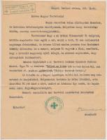 1944 A Magyar Nemzeti Szocialista Párt, Hungarista Mozgalom Szegedi szervezetének hivatalos levele, 33x21cm