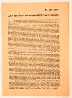 cca 1924-25 "B" listások és menekült tisztviselők!" A Nemzeti Tömörülés pártjának zsidóellenes nyomtatványa, pp.:4, 29x20cm