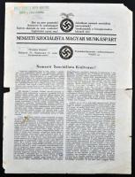 1931 Nemzeti Szociálista Magyar Munkáspárt kiáltványa, kissé visletes szélekkel, 31x23cm