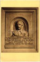 Budapest V. Kegyes Tanítórendi Gimnázium belseje, Vörösmarty Mihály, márvány relief, Damkó József alkotása (ázott sarok / wet corner)