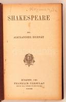 Alexander Bernát: Shakespeare. Bp., 1920, Franklin-Társulat. Kiadói egészvászon kötés, gerincnél kis...