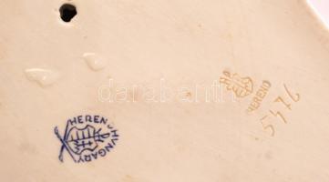 Herendi Toldi a bikával, kézzel festett, jelzett, restaurált, m:16 cm, h:29 cm