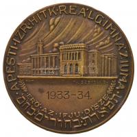 1933-1934. "A Pesti Izraelita Hitközség Reálgimnáziuma - Erő az ifjú dísze" Br emlékérem. ...