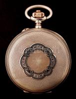 XIX: sz. vége: Pavel Bure, Moszkva duplafedelű ezüst zsebóra. Sorszámozott. Fedelén kék zománc címer...