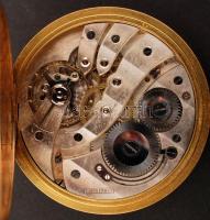 H. Moser and Cie. jelzett duplafedeles 14K arany zsebóra, fehérarany szerencsepatkóval, benne 6 db 0...