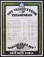 1930 Mit vesztettünk Trianonban. Maradhat ez így? Nem, nem soha! Dulacska, hajtogatva, karton, 46x34cm